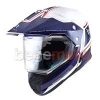 Шлем MT Helmets SYNCHRONY DUO Эндуро (со стеклом) белый/голубой