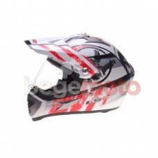 Шлем LS2 MX433 STRIPE VISOR эндуро (со стеклом) белый/красный