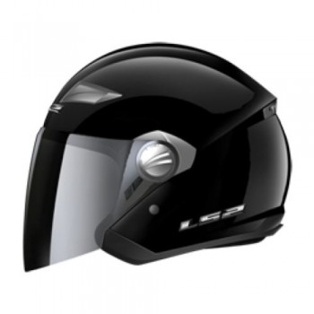 Шлем LS2 OF569 Track Solid полуинтеграл (с очками) черный глянцевый