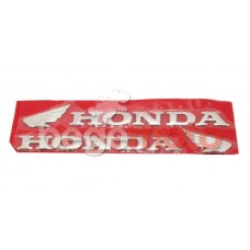 Набор объемных силиконовых наклеек Honda (серебро)